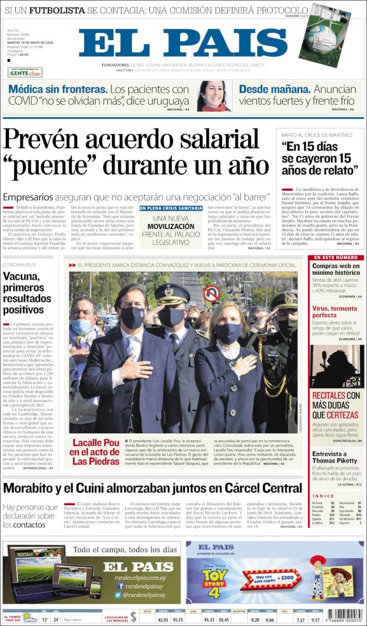 Portada de El País (Uruguay)