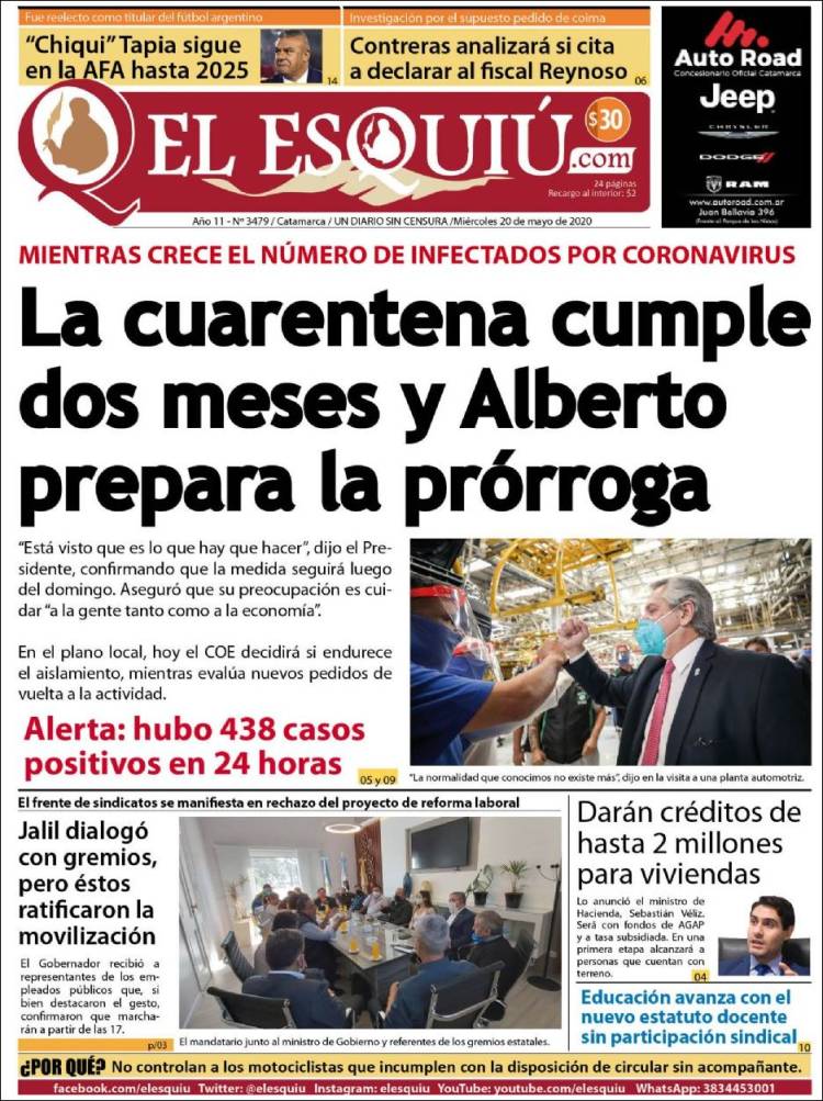 Portada de El Esquiu (Argentina)