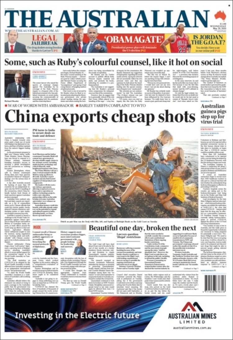 Portada de The Australian (Australia)