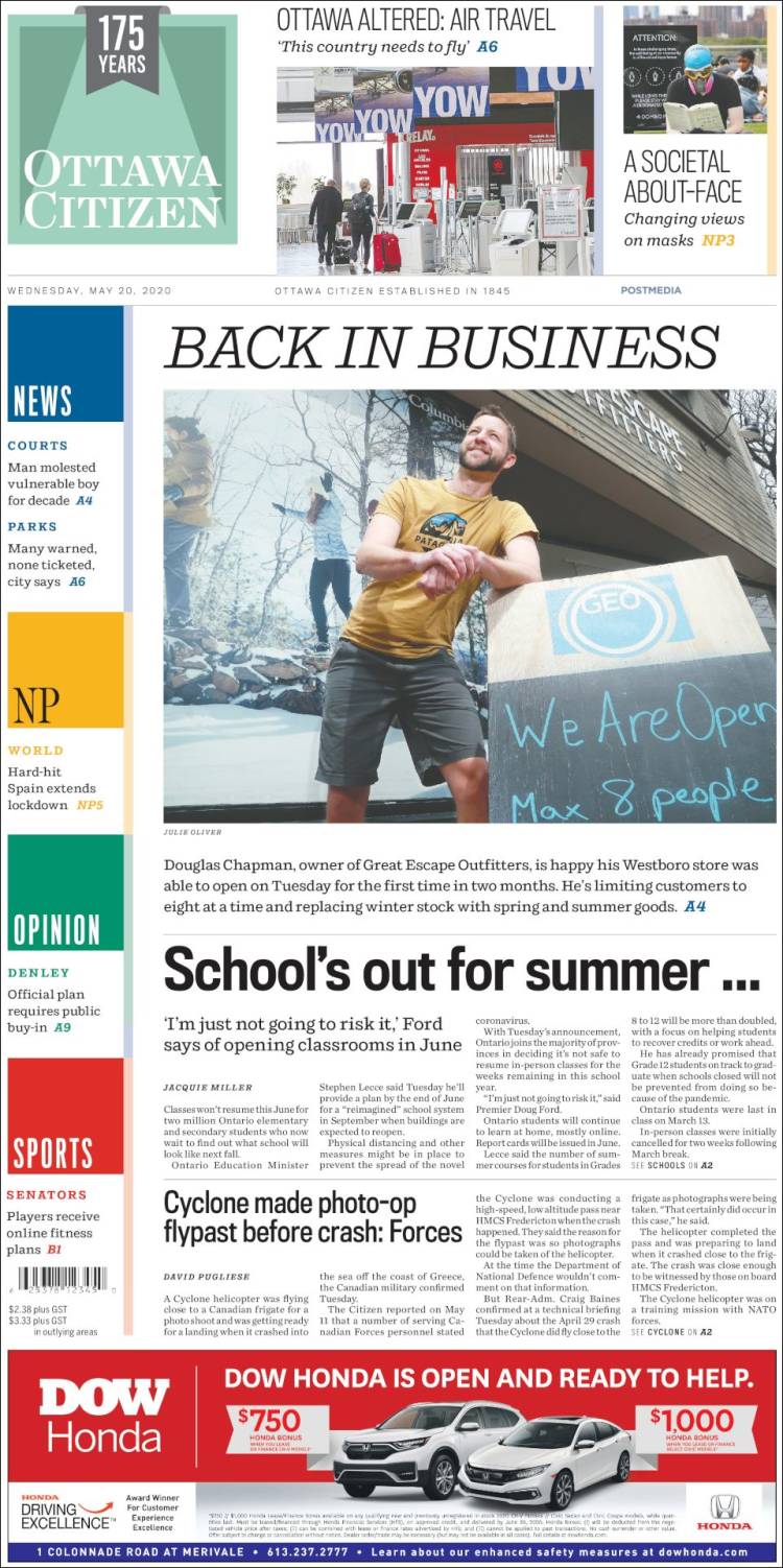 Portada de Ottawa Citizen (Canada)