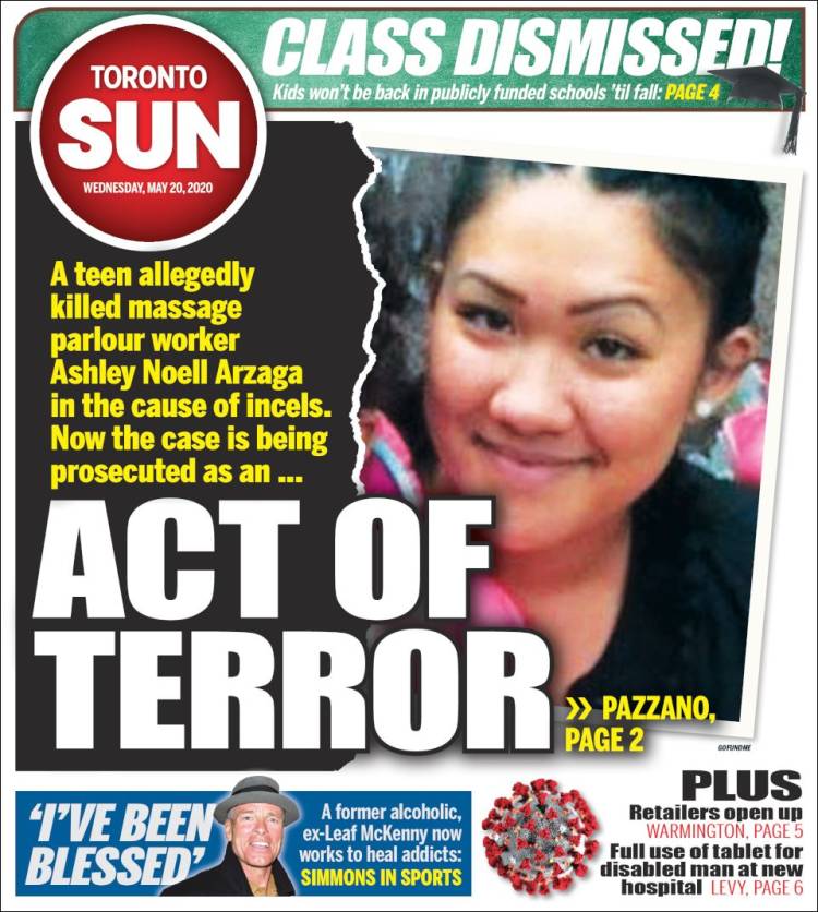 Portada de The Toronto Sun (Canada)