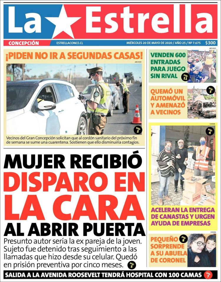 Portada de La Estrella de Concepción (Chile)