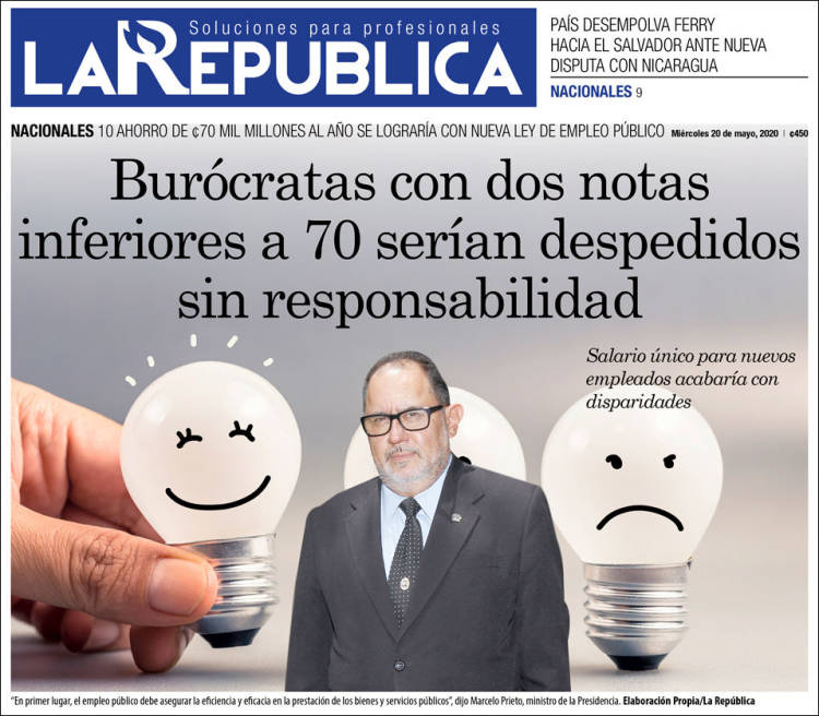 Portada de La República (Costa Rica)