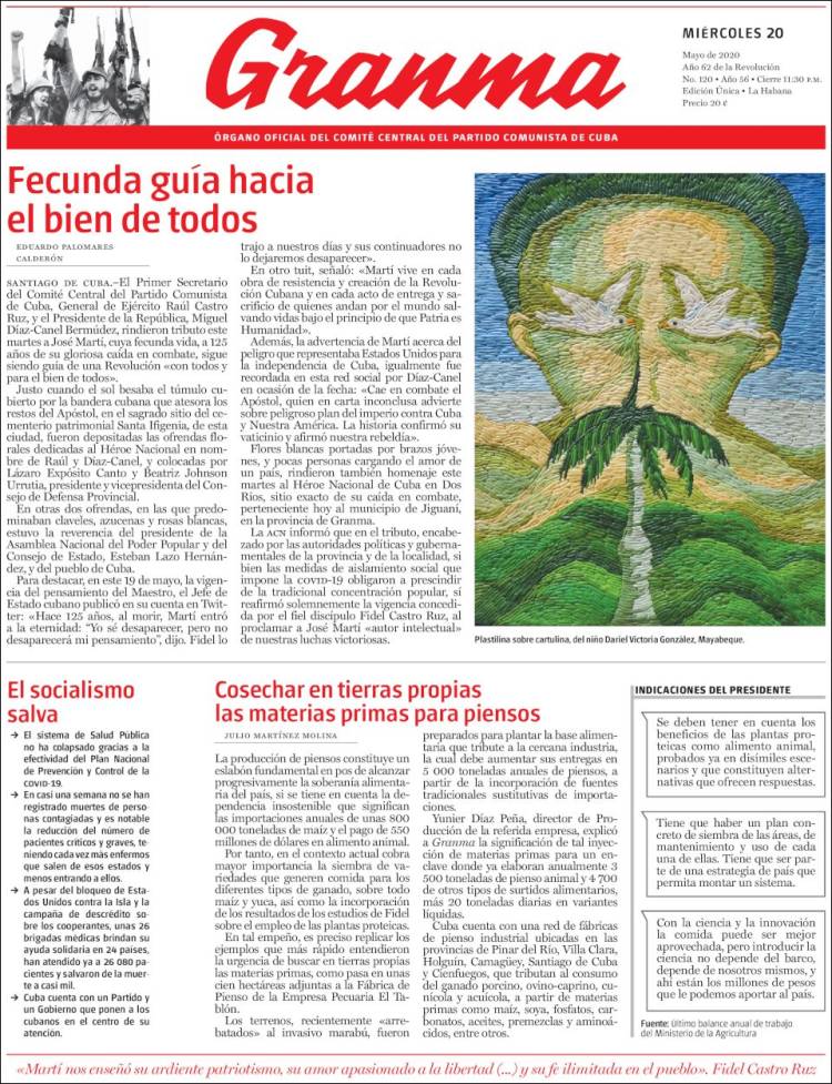 Portada de Granma (Cuba)