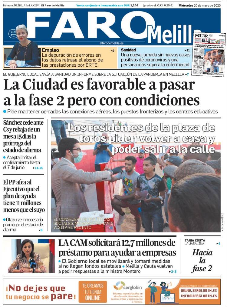 Portada de El Faro de Melilla (España)