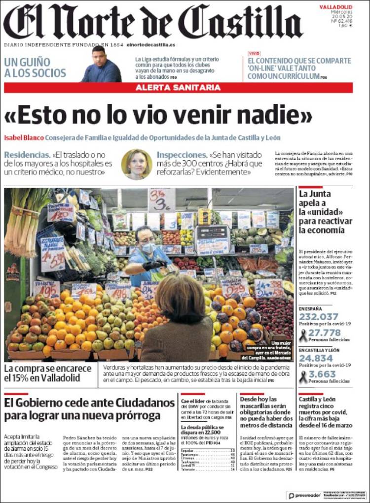 Portada de Norte de Castilla - Valladolid (España)