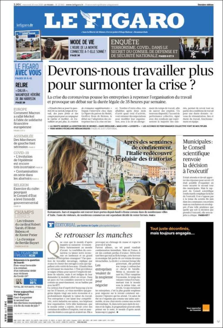 Portada de Le Figaro (Francia)