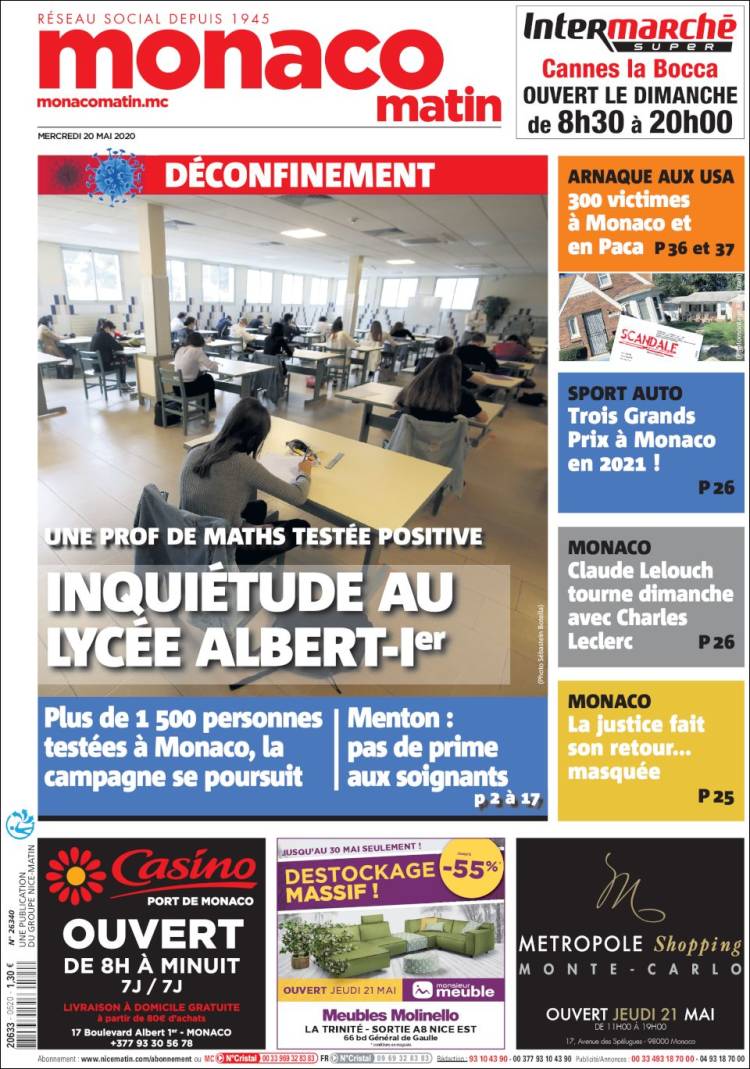 Portada de Nice-Matin (Francia)