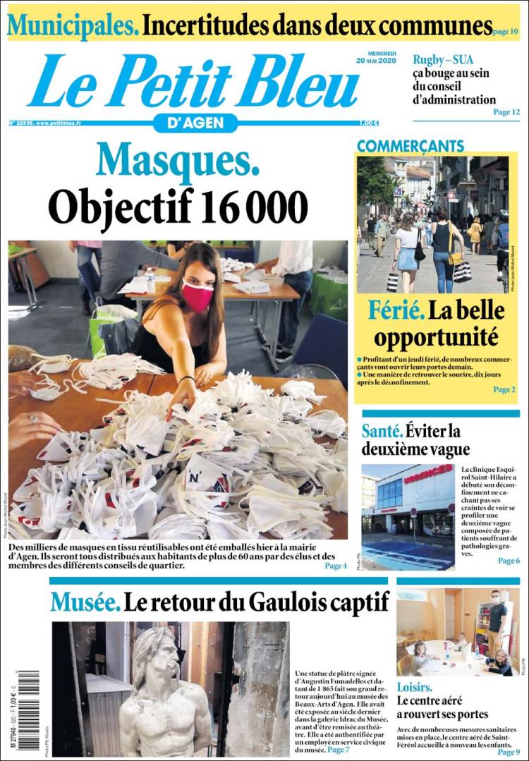 Portada de Le Petit Bleu (Francia)