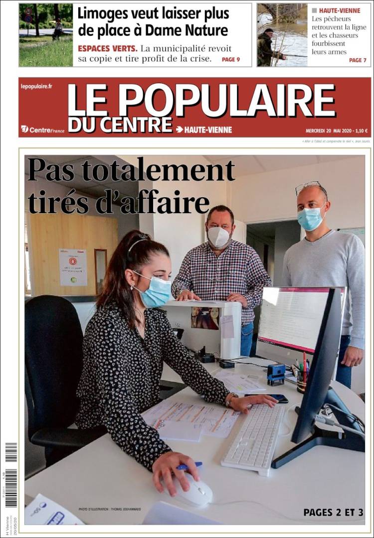 Portada de Le Populaire du Centre (Francia)