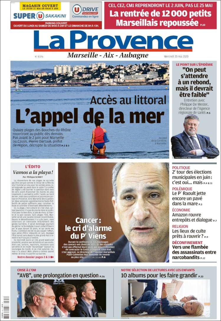 Portada de La Provence (Francia)