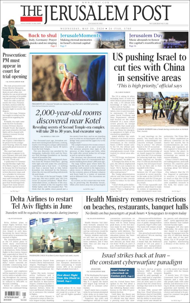 Portada de The Jerusalem Post (Israel)