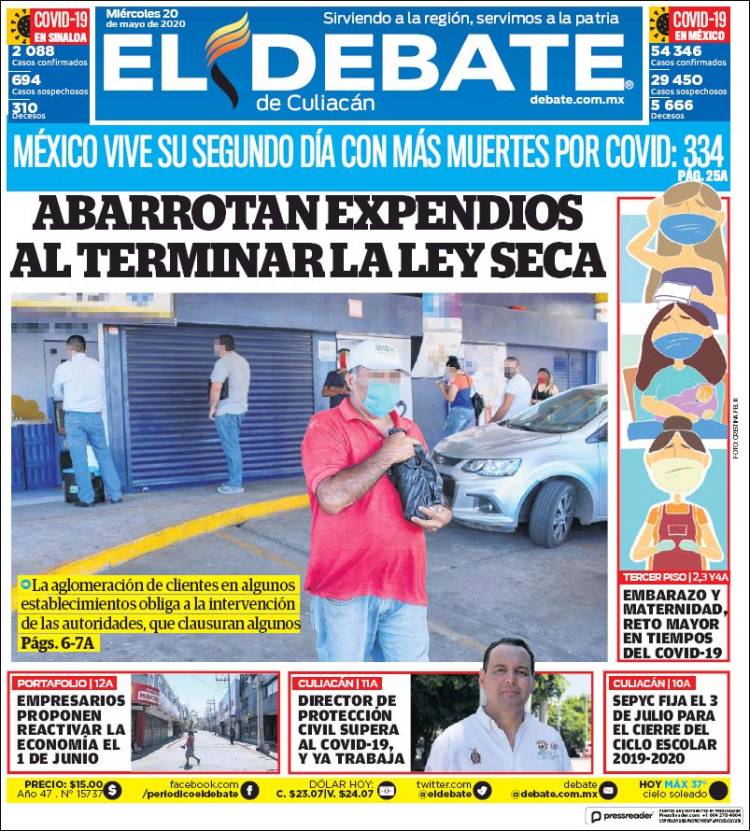 Portada de El Debate de Culiacán (Mexico)