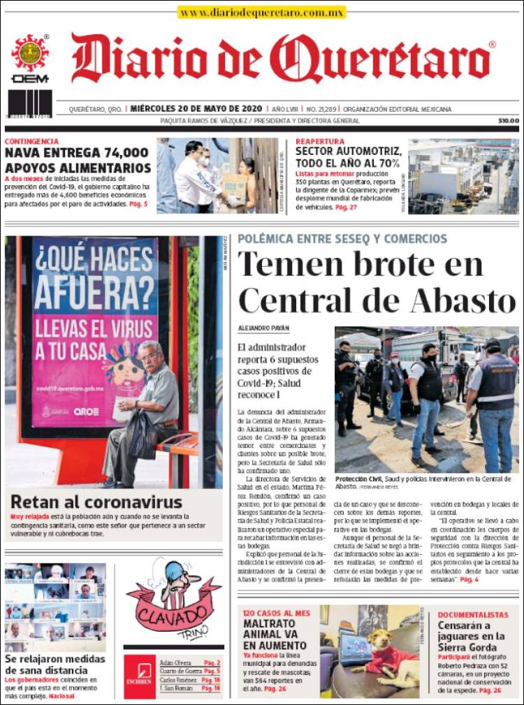 Portada de Diario de Querétaro (Mexico)