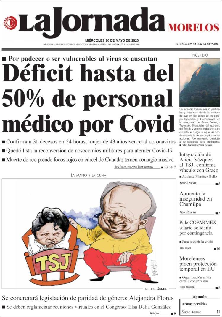 Portada de La Jornada - Morelos (Mexico)