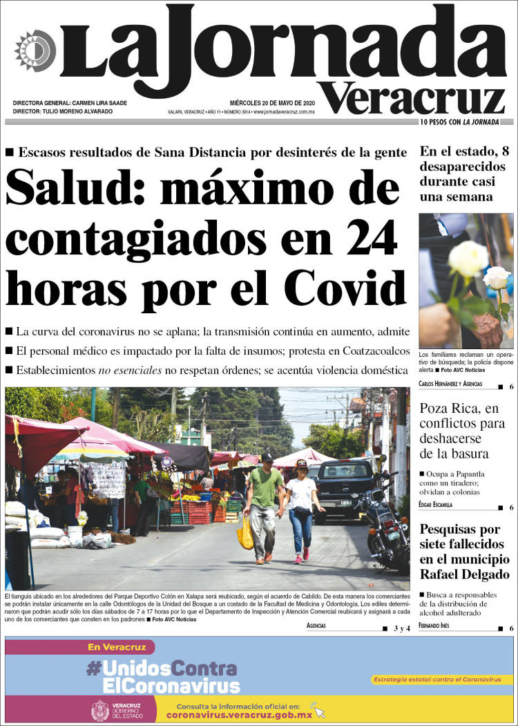 Portada de La Jornada Veracruz (Mexico)