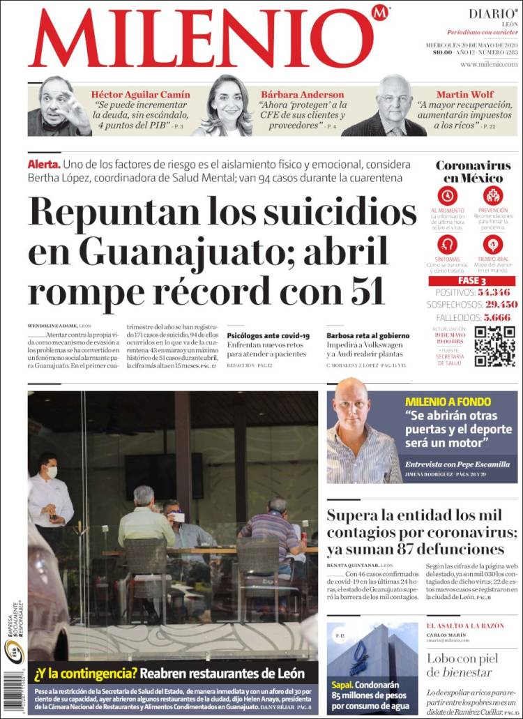 Portada de Milenio de León (Mexico)