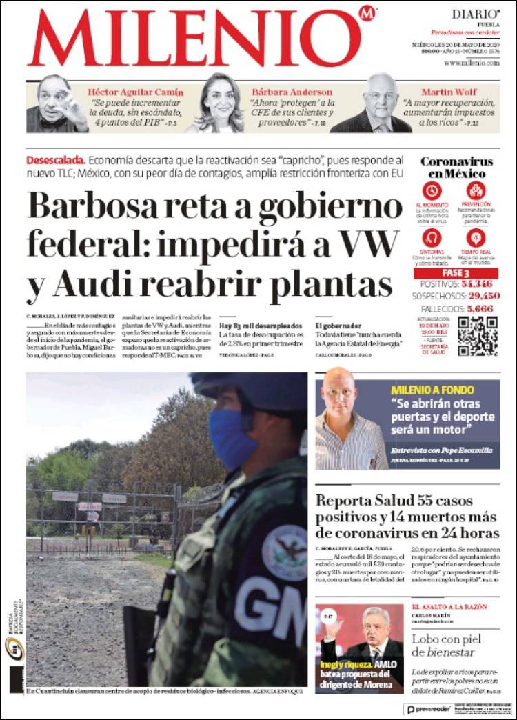 Portada de Milenio de Puebla (Mexico)