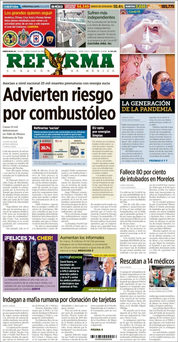 Portada de Reforma (Mexico)