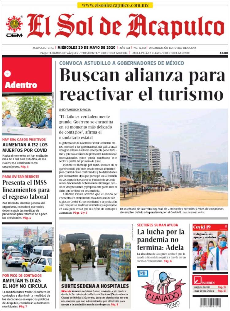 Portada de El Sol de Acapulco (Mexico)