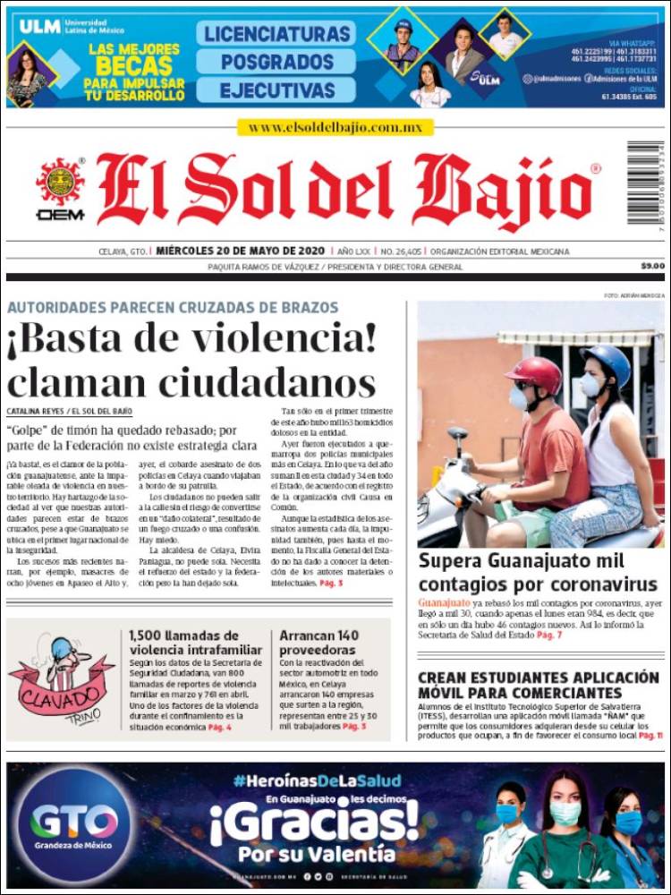 Portada de El Sol del Bajio (Mexico)