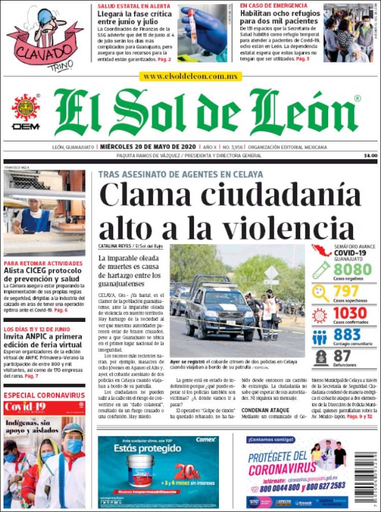 Portada de El Sol de León (Mexico)