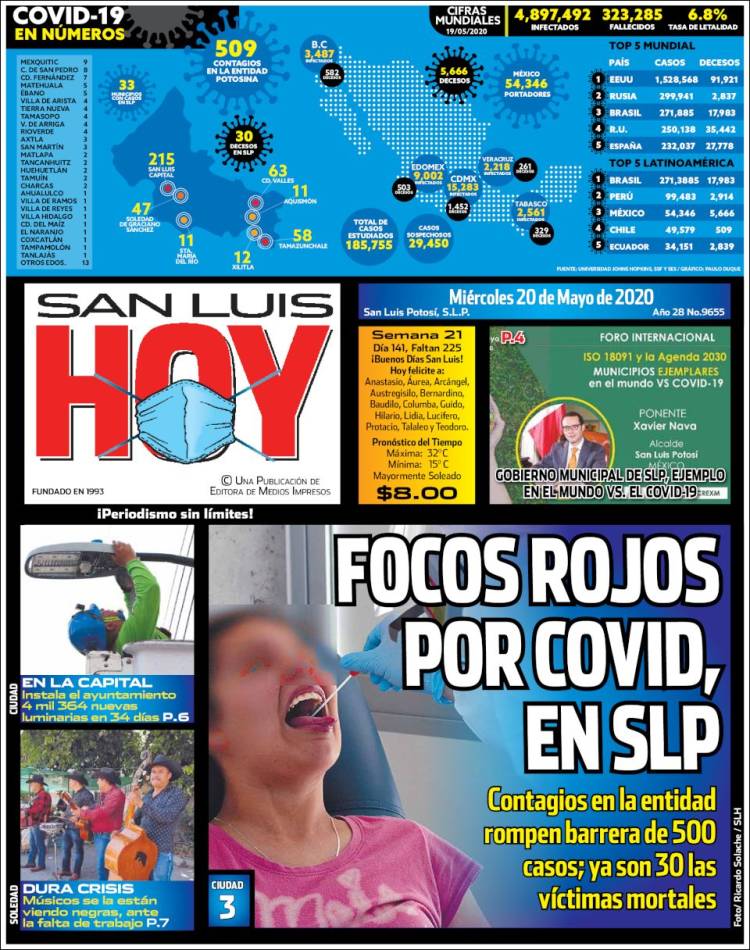 Portada de San Luis Hoy (Mexico)