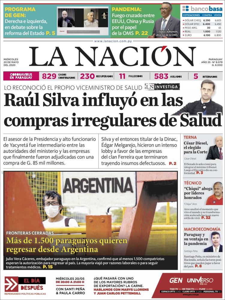 Portada de La Nación (Paraguay)