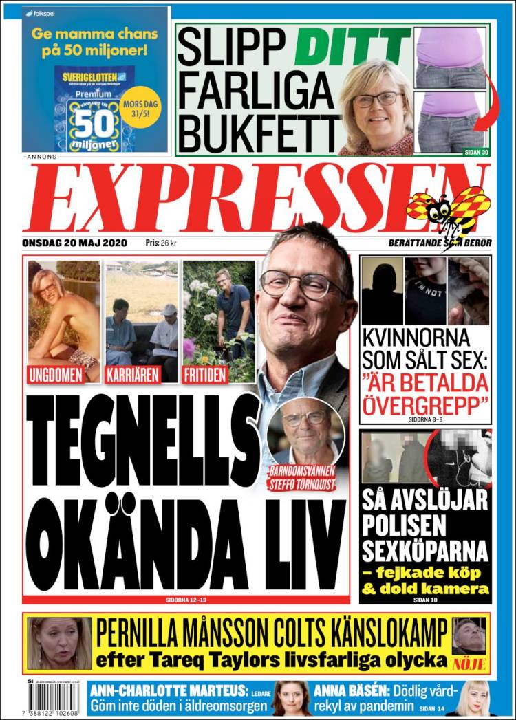 Portada de Expressen (Suecia)