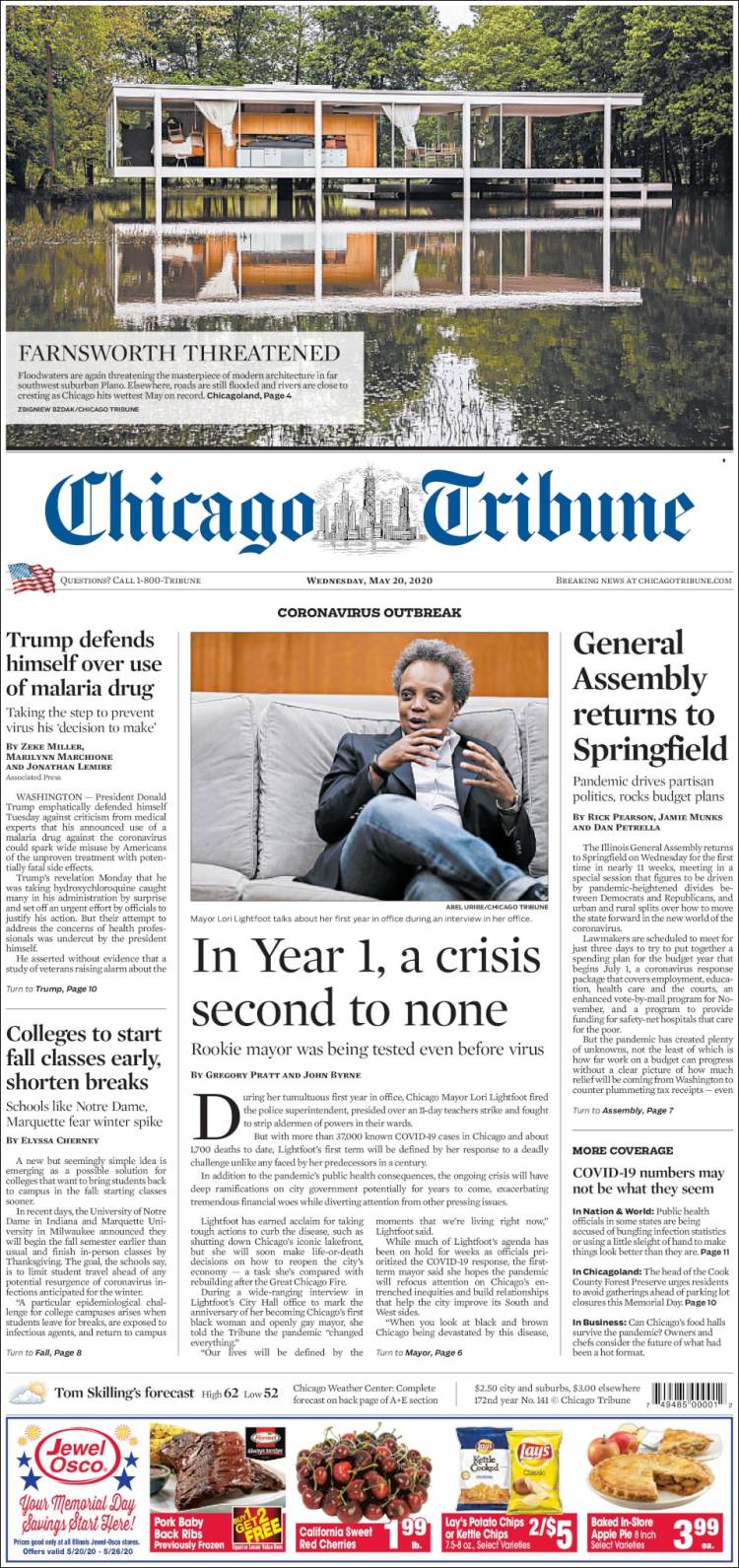 Portada de Chicago Tribune (USA)