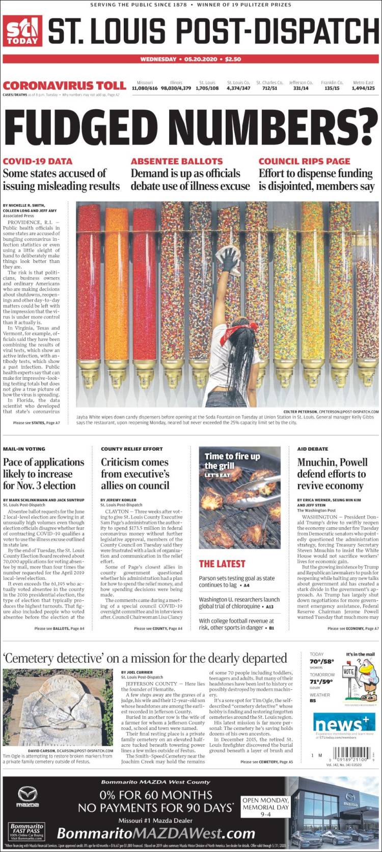 Portada de St. Louis Post-Dispatch (USA)