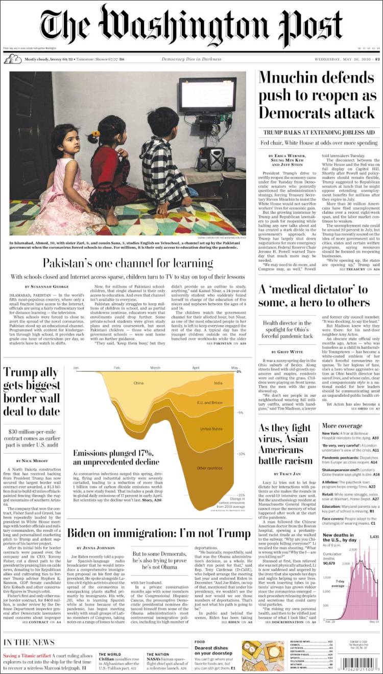 Portada de The Washington Post (USA)