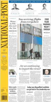 Portada de The National Post (Canadá)