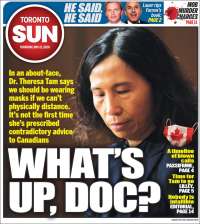 Portada de The Toronto Sun (Canadá)