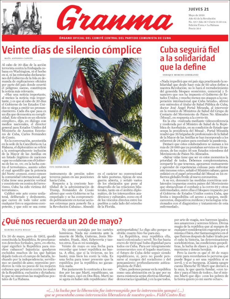 Portada de Granma (Cuba)