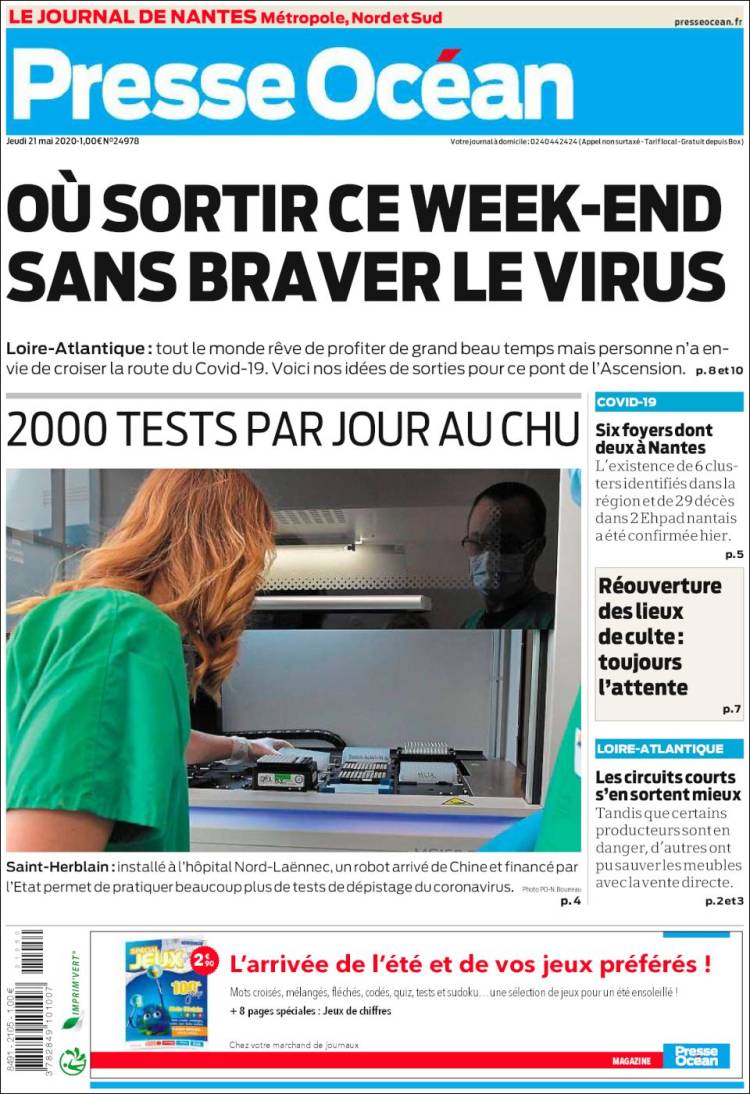 Portada de Presse Ocean (France)