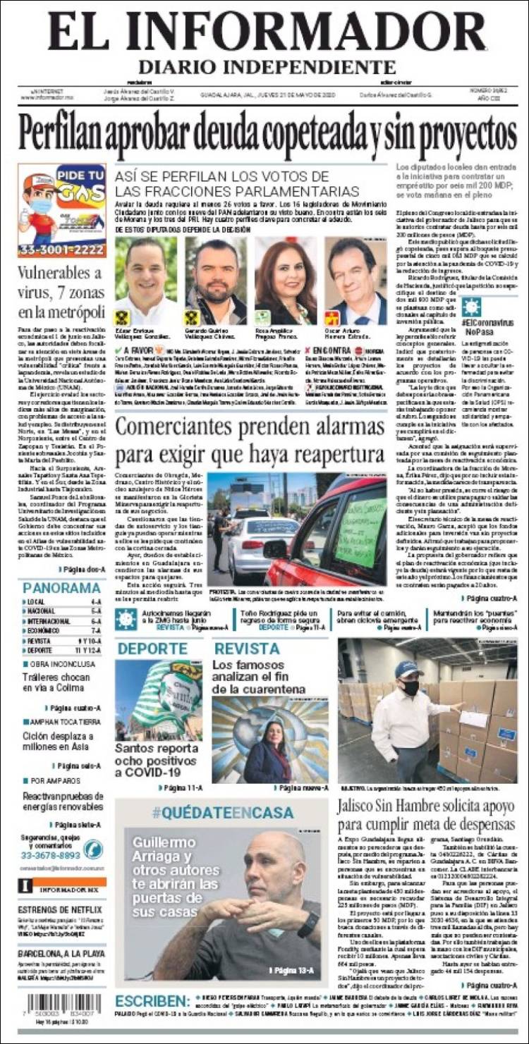 Portada de El Informador (M&eacute;xico)