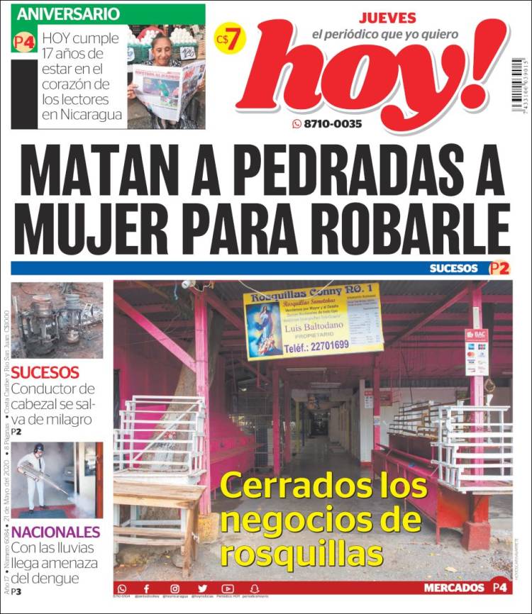 Portada de Hoy (Nicaragua)