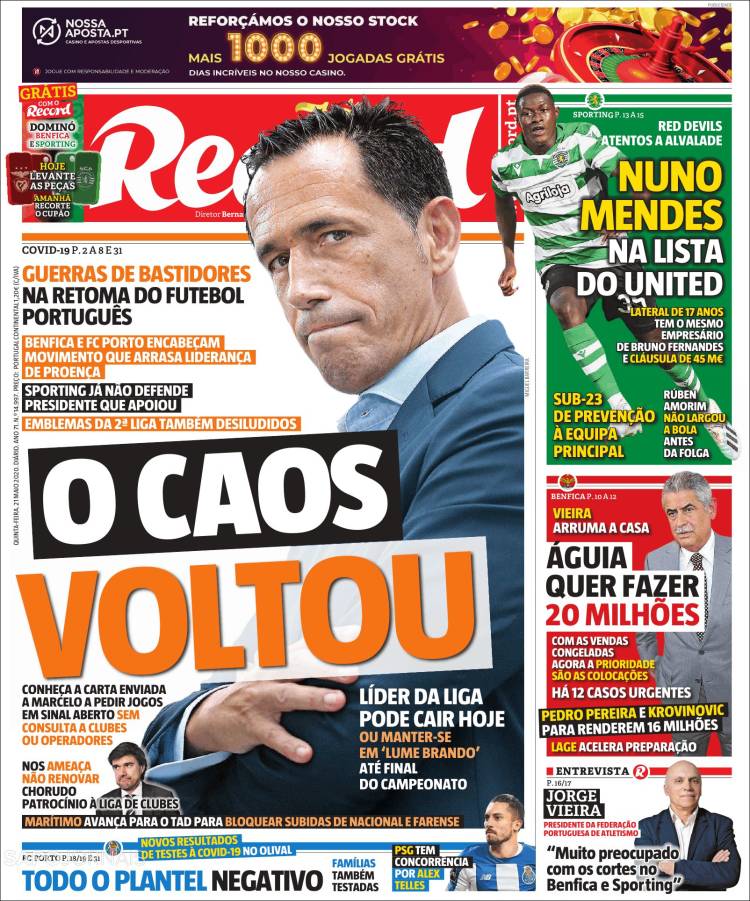 Portada de Record (Portugal)