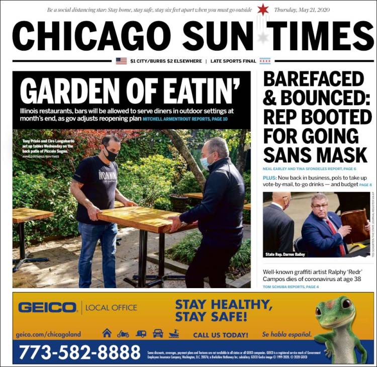 Portada de Chicago Sun-Times (USA)