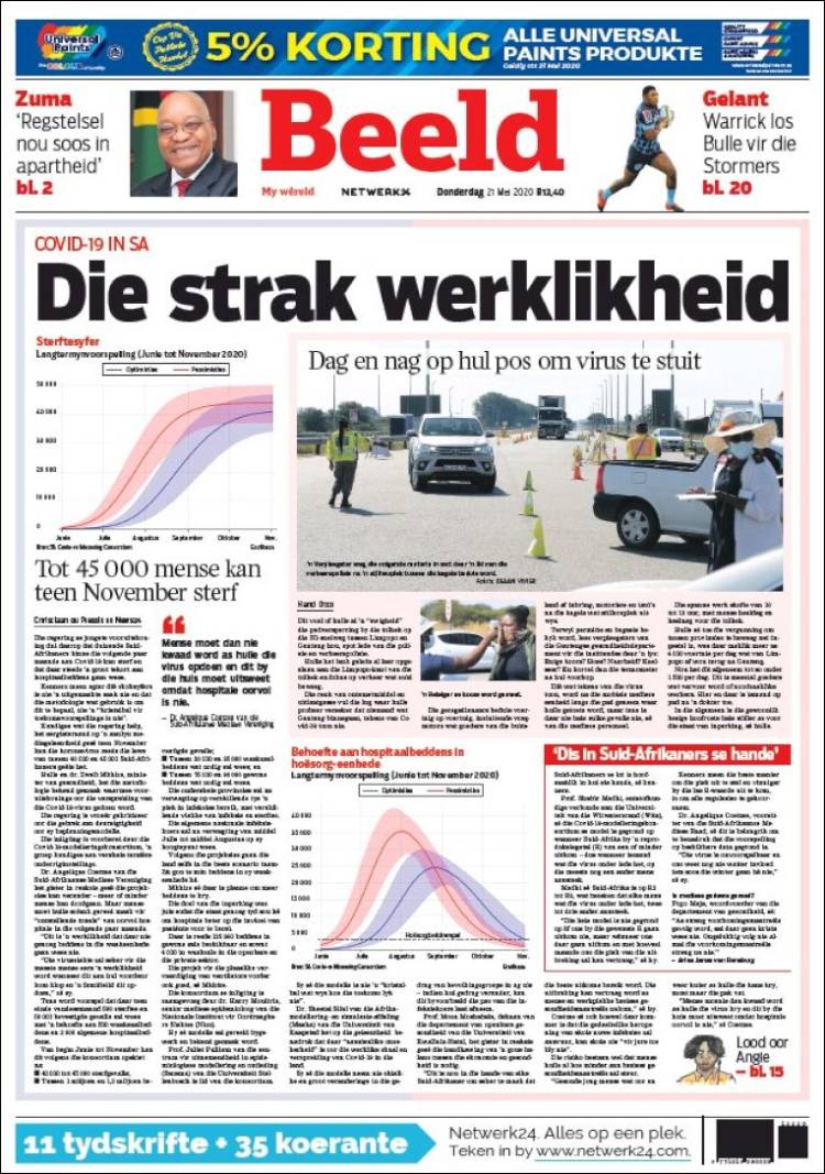 Portada de Beeld (Sud&aacute;frica)