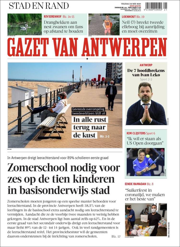 Portada de Gazet van Antwerpen (B&eacute;lgica)