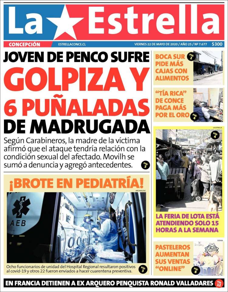 Portada de La Estrella de Concepción (Chile)