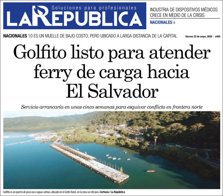 Portada de La República (Costa Rica)