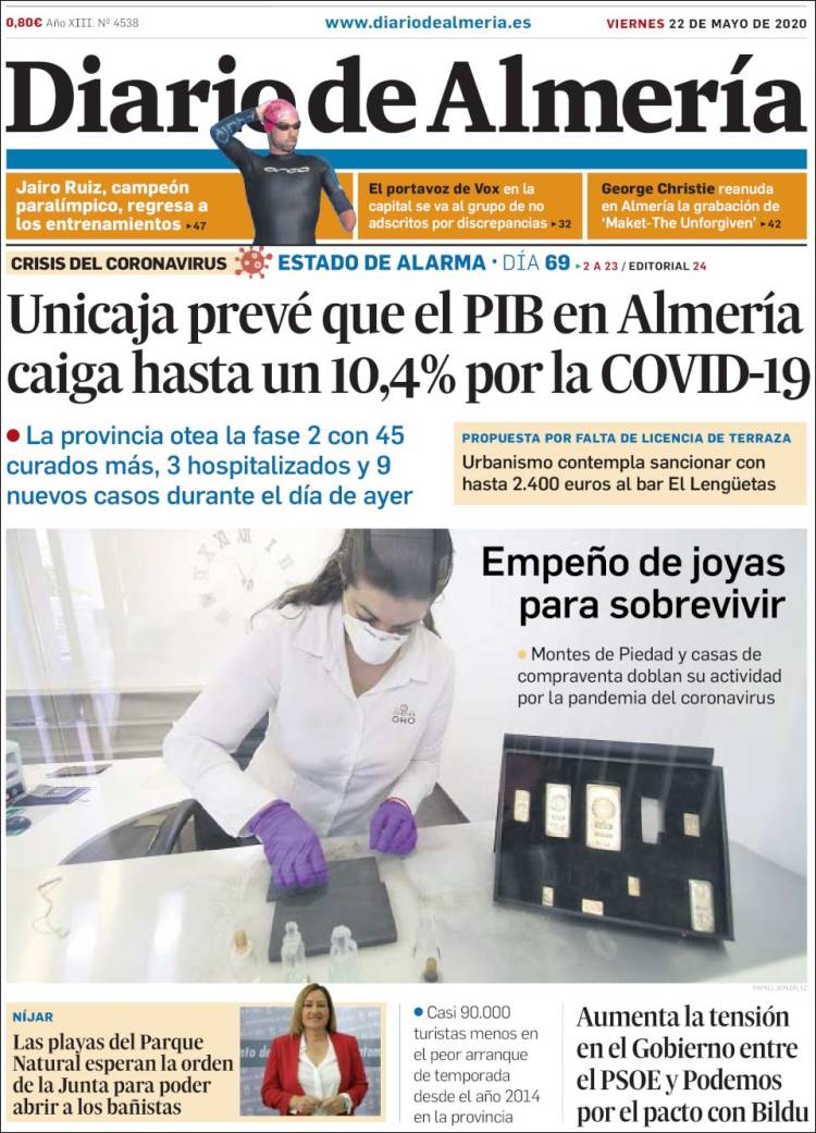 Portada de Diario de Almería (España)