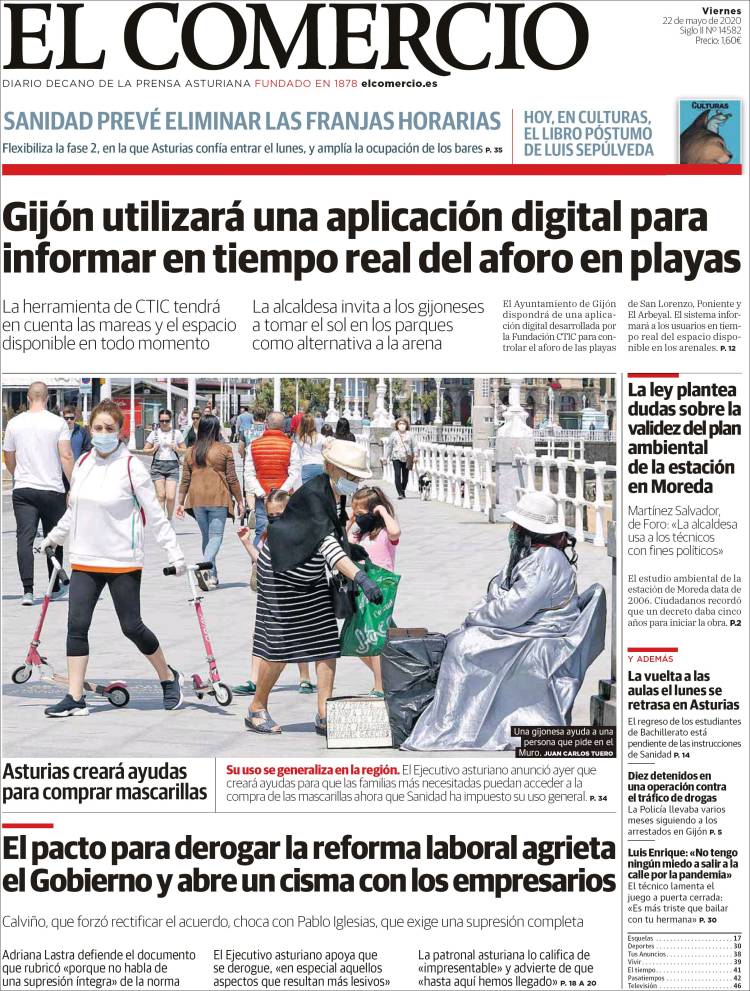 Portada de El Comercio - Gijón (España)