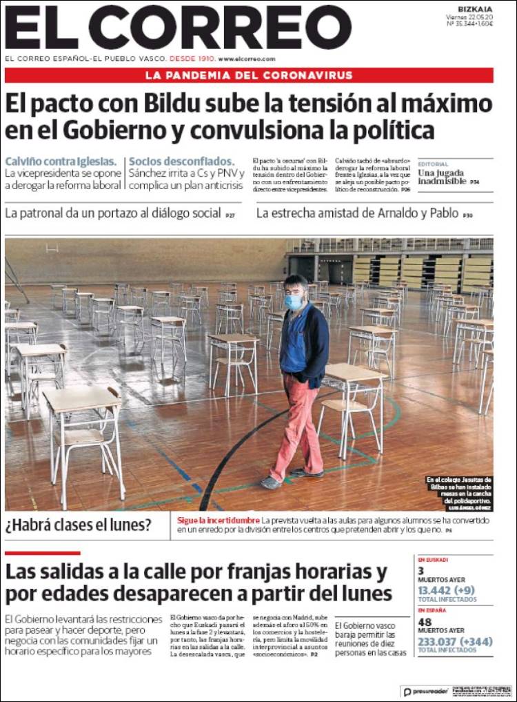 Portada de El Correo (España)