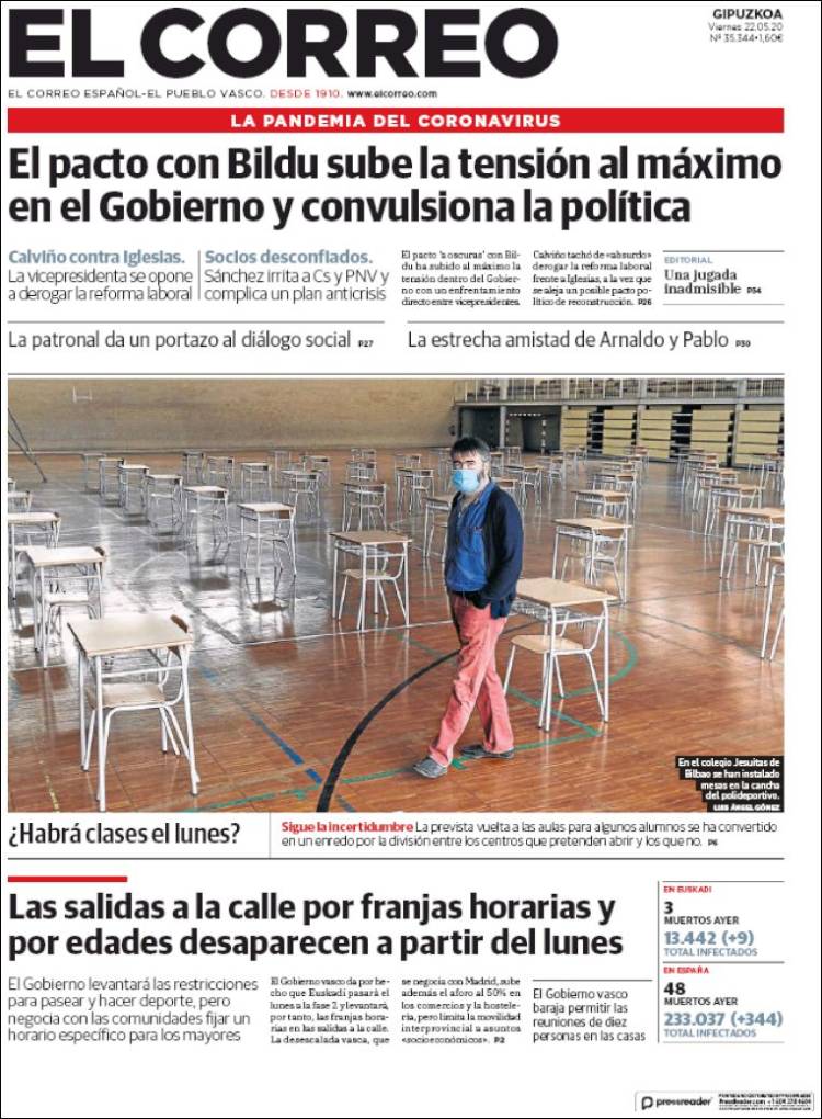 Portada de El Correo - Guipuzcoa (Spain)