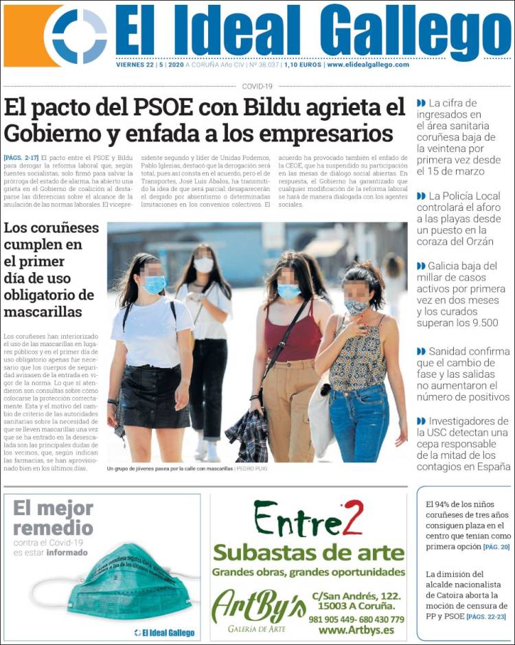 Portada de El Ideal Gallego (Spain)