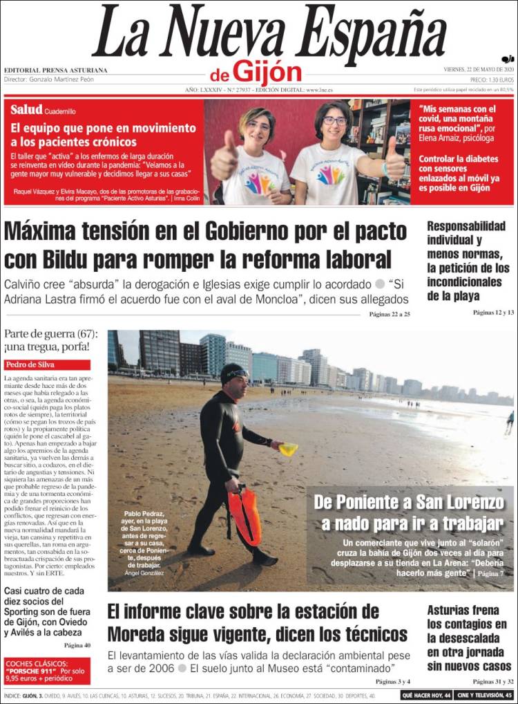 Portada de La Nueva España - Gijón (Spain)